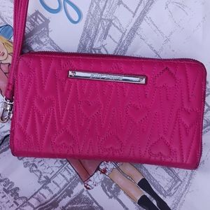 |Betsey Johnson|| Pink Full zip Wallet with wrist band